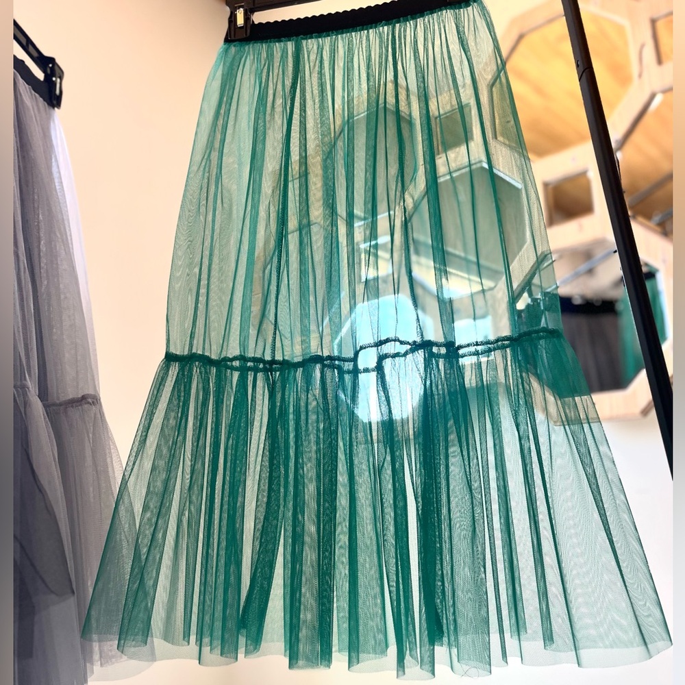 Elegant Teal Tulle Skirt